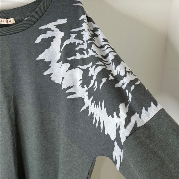 XCVI Twister Pullover Sweatshirt Green Boho Size Large - Picture 5 of 13